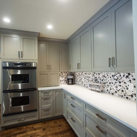 Kitchen drawer cabinet storage, double ovens, tile backsplash, white counter-tops Kitchen Ideas Tulsa kitchen design and remodel