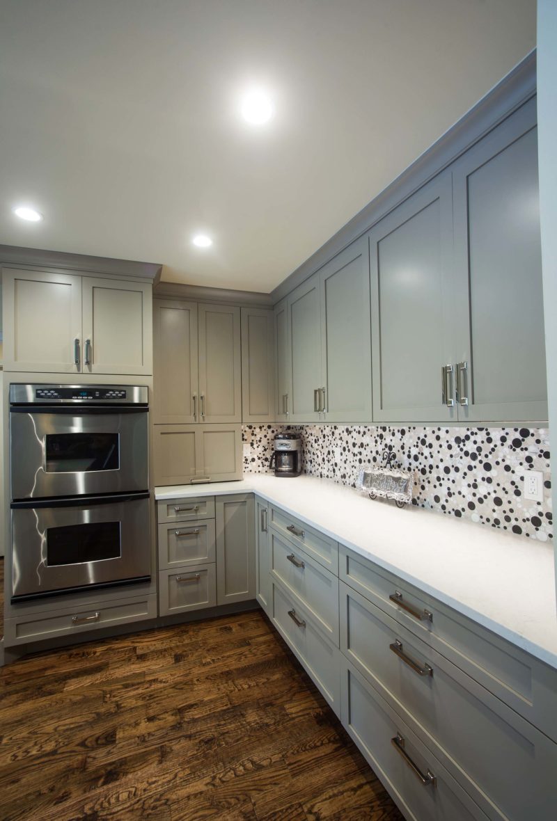Kitchen drawer cabinet storage, double ovens, tile backsplash, white counter-tops Kitchen Ideas Tulsa kitchen design and remodel