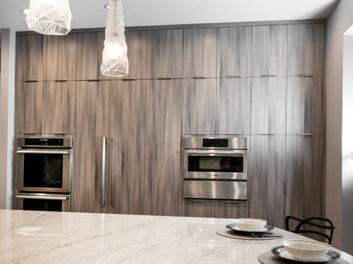 Tall kitchen cabinets, Bosch appliances steam oven, warming drawer, quartz countertop Kitchen Ideas Tulsa kitchen design and remodel