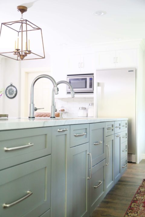 Kitchen island cabinet storage, Galley sink workstaton, pendant lights Kitchen Ideas Tulsa kitchen design and remodel