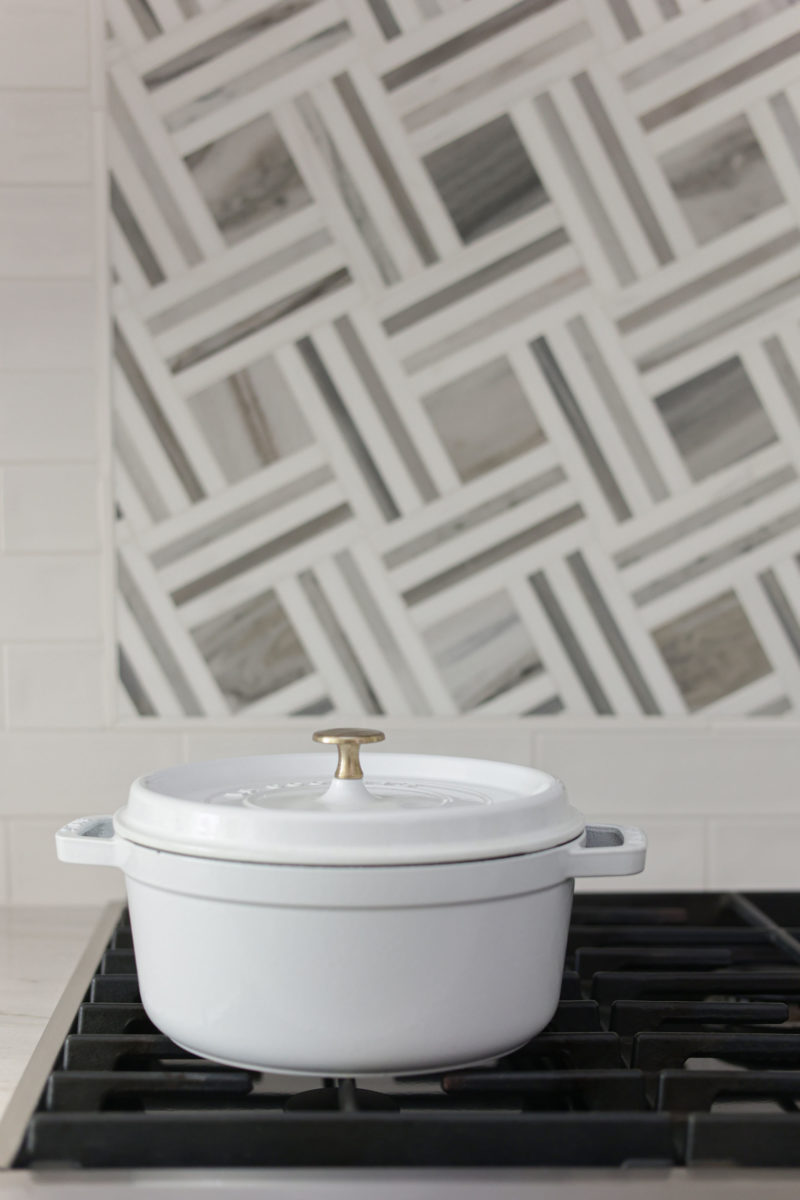 Decorative tile kitchen backsplash professional gas rangetop with white cabinets Kitchen Ideas Tulsa kitchen remodel