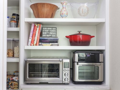 Tall open shelf storage full height base doors white painted cabinetry Kitchen Ideas Tulsa Kitchen remodel