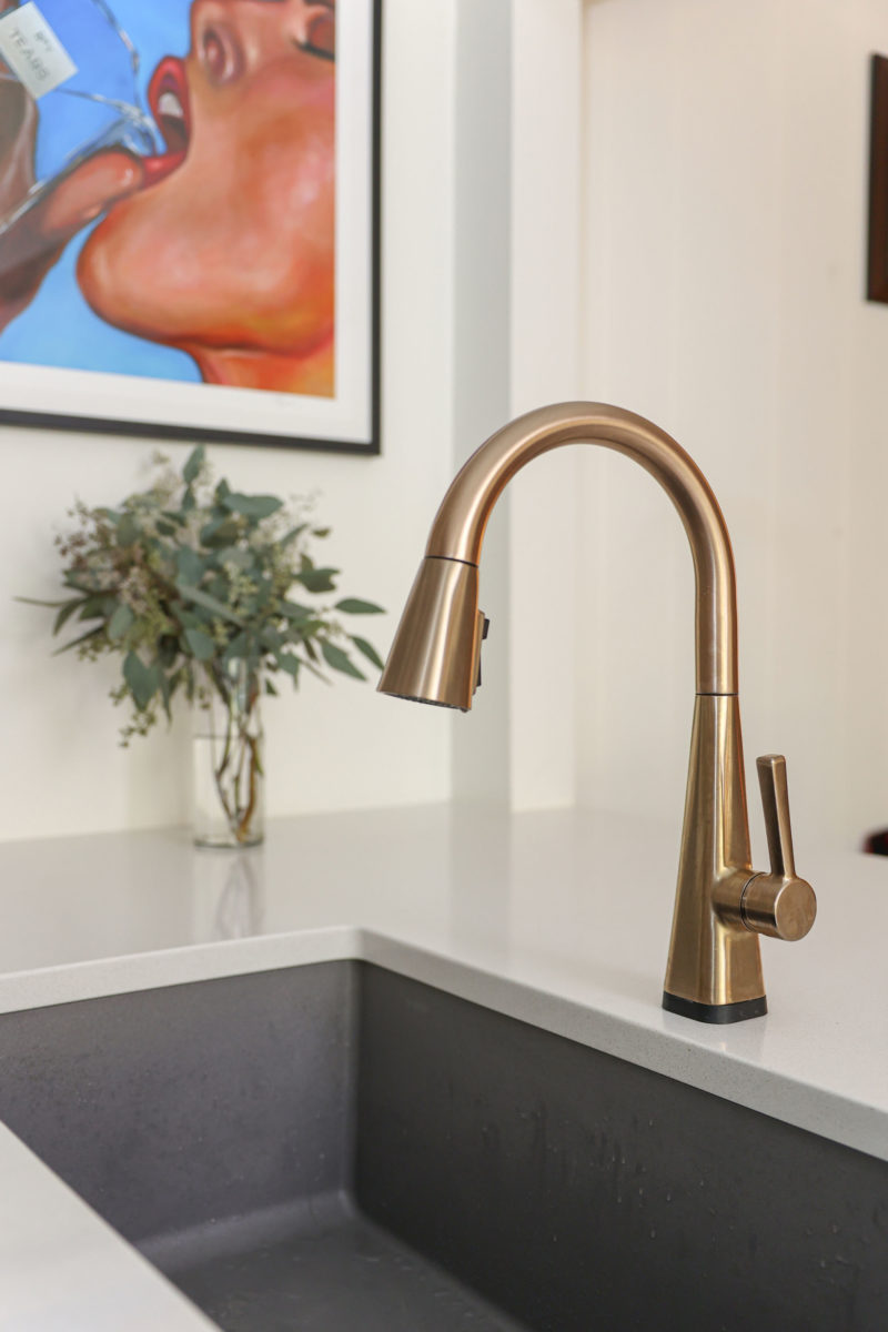 Kitchen remodel undermount sink bar space with pull-out faucet, white counter tops Kitchen Ideas Tulsa kitchen design and remodel