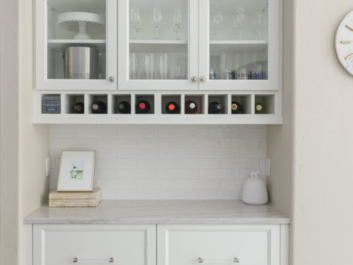 Wall cabinet cubby storage, white subway tile backsplash, white counter-top, base drawer cabinet storage Kitchen Ideas Tulsa Kitchen remodel