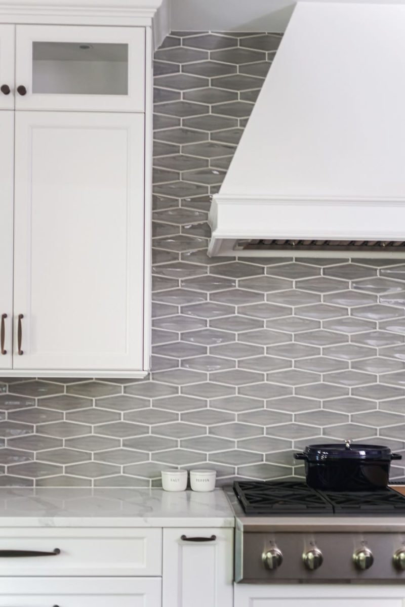 Kitchen remodel gas rangetop, decorative tile backsplash, white kitchen cabinets Kitchen Ideas Tulsa kitchen design and remodel