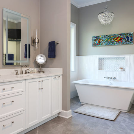 Master bathroom vanities and freestanding tub with decorative niche Kitchen Ideas Tulsa bathroom design and remodel