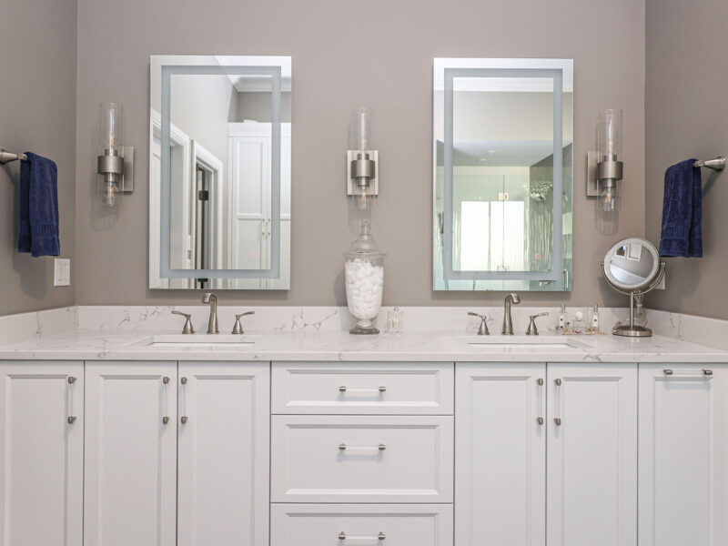 A custom Tulsa bathroom and kitchen remodel featuring modern vanities and inspiring design ideas.