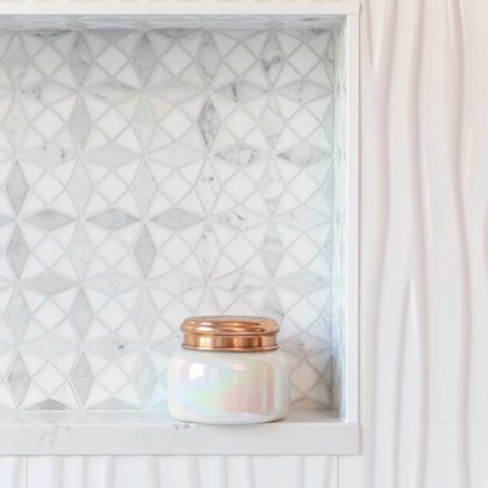 Master bathroom niche over freestanding tub with decorative tile Kitchen Ideas Tulsa bathroom design and remodel