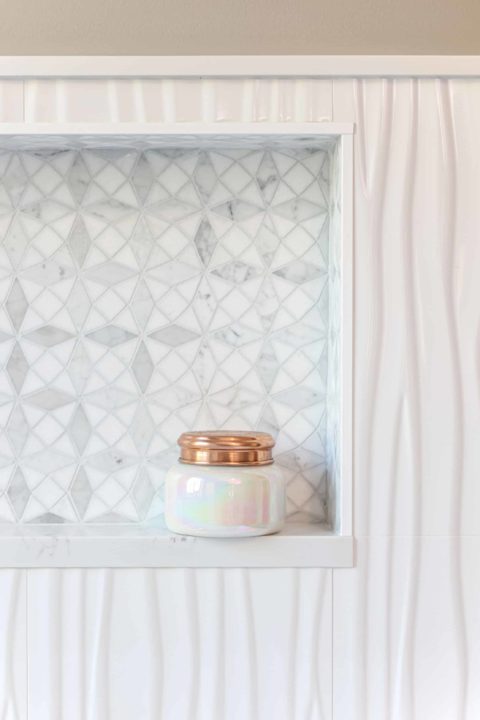 Master bathroom niche over freestanding tub with decorative tile Kitchen Ideas Tulsa bathroom design and remodel